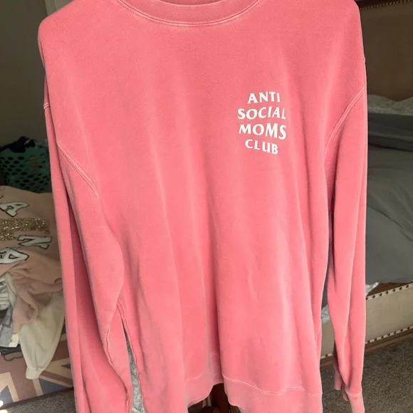 Anti Social Moms Club Pink Sweater - Picture 1 of 2